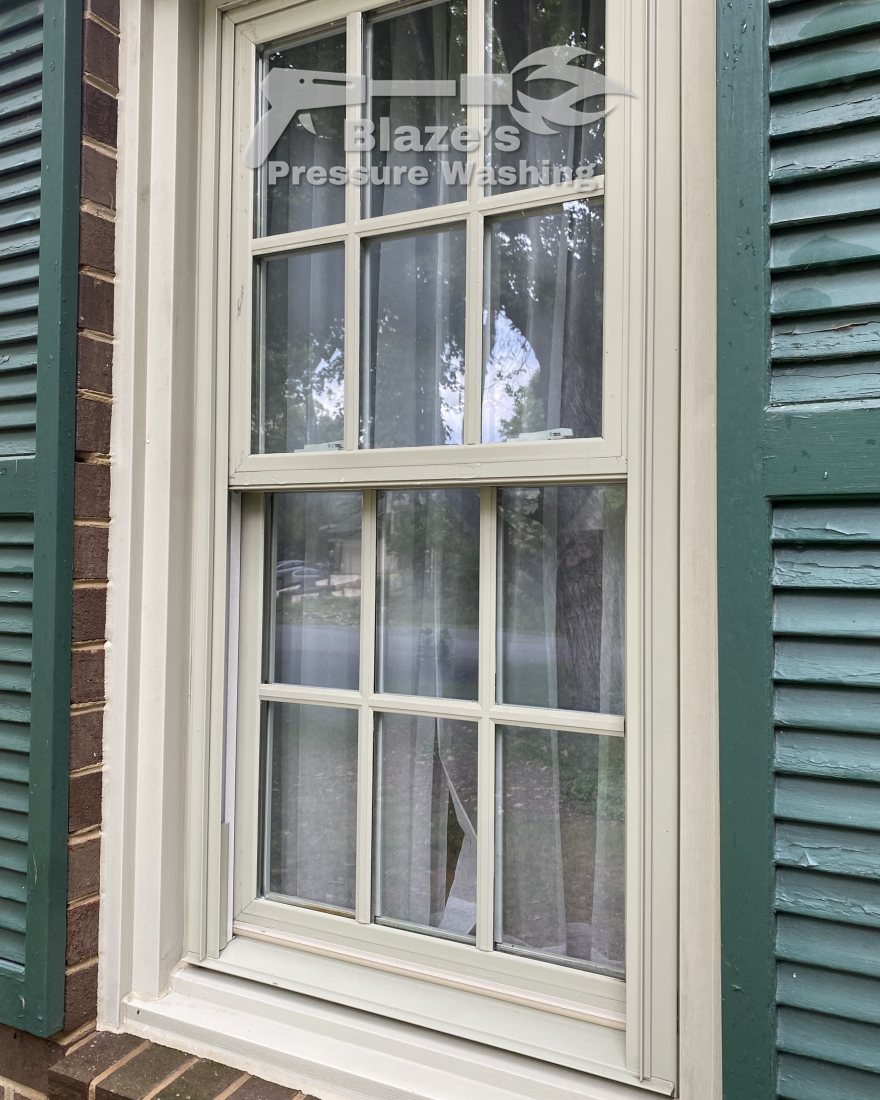 Window cleaning Reston VA - after, clean glass, frame and sill