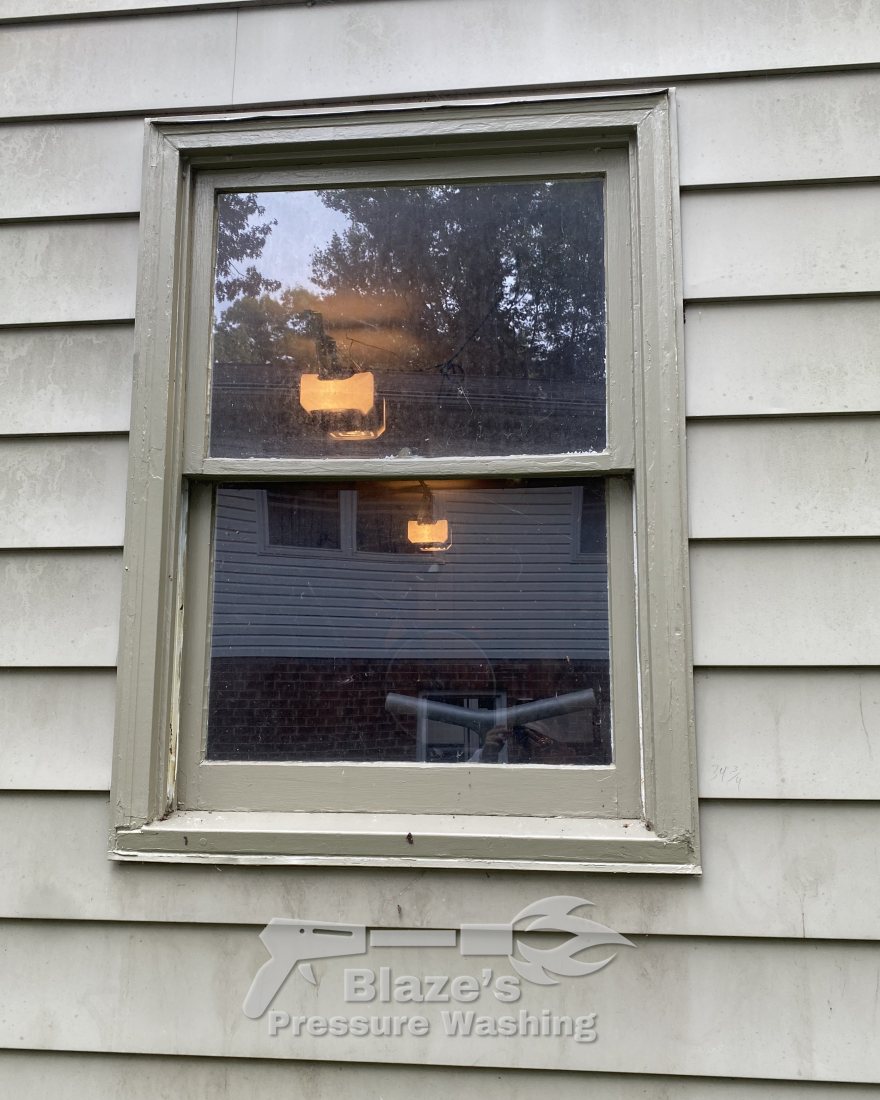 House window - before, spotted glass